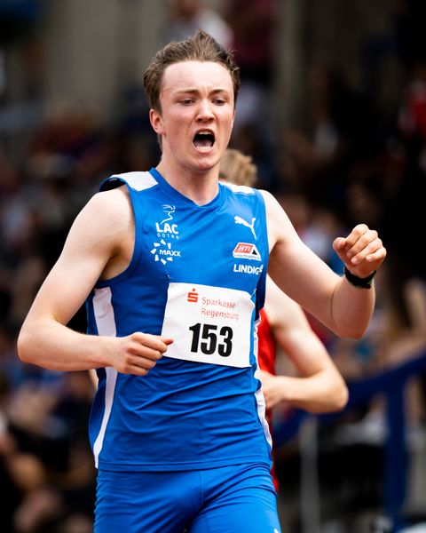 Benedikt Thomas Wallstein (Gothaer Leichtathletik Centrum) ueber 100m am 04.06.2022 waehrend der Sparkassen Gala in Regensburg